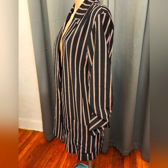 MAX STUDIO Black Black Blazer Red & Beige Stripes. XL - Picture 2 of 7